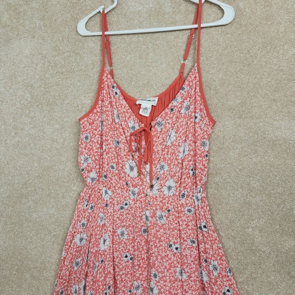 For The Republic Red White Floral Sleeveless Lined Maxi Dress Size Medium - Picture 2 of 5